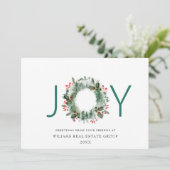 JOY フェスティブ ホーリー ベリー リース クリスマス グリーティング (スタンド正面)