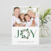 JOY フェスティブ ホーリー リース クリスマス フォト グリーティング (スタンド正面)