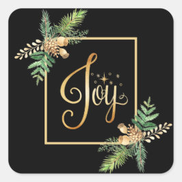 "JOY"ホリデーフローラパインズクリスマスホリデー スクエアシール