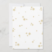 "Joy"ホワイト&金ゴールドスノーフレーク写真クリスマスカード シーズンカード (裏面)