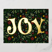 JOY ボタニカル ホイル ホリデー ポストカード (正面)