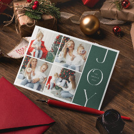 JOY モダン4枚フォトコラージュ メリークリスマス シーズンカード