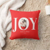 JOY モダン オリジナル ペット 写真 赤 クリスマス クッション (ブランケット)