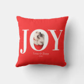 JOY モダン オリジナル ペット 写真 赤 クリスマス クッション (裏面)