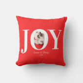 JOY モダン オリジナル ペット 写真 赤 クリスマス クッション (正面)