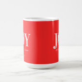 JOY モダン オリジナル ペット 写真 赤 クリスマス コーヒーマグカップ (中央)