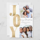 JOY モダン Merry Christmas 2枚フォトミニマリスト シーズンカード (正面)