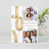 JOY モダン Merry Christmas 2枚フォトミニマリスト シーズンカード (スタンド正面)