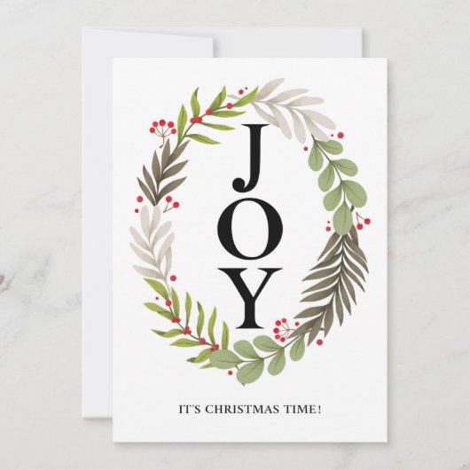 JOY – 両面メリークリスマスフォトホリデーカード シーズンカード (正面)