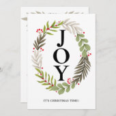 JOY – 両面メリークリスマスフォトホリデーカード シーズンカード (正面/裏面)