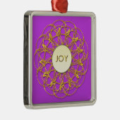 JOY 書 in Lace幾何金ゴールドデザイン メタルオーナメント (右)