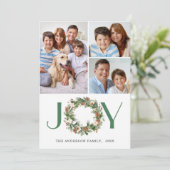 JOY 松の実 松の木のリース クリスマス 4 フォト (スタンド正面)