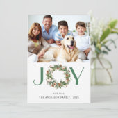 JOY 松ぼっくり 松の木のリース クリスマス 4枚の写真 (スタンド正面)