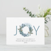 JOY 祭りのホリーベリーのリース クリスマスの挨拶 シーズンカード (スタンド正面)