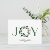 JOY 祭りのホリーベリーのリース クリスマスの挨拶 シーズンカード (スタンド正面)