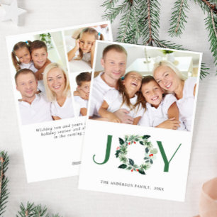 JOY 祭りの松の葉の花輪 クリスマス フォト 挨拶