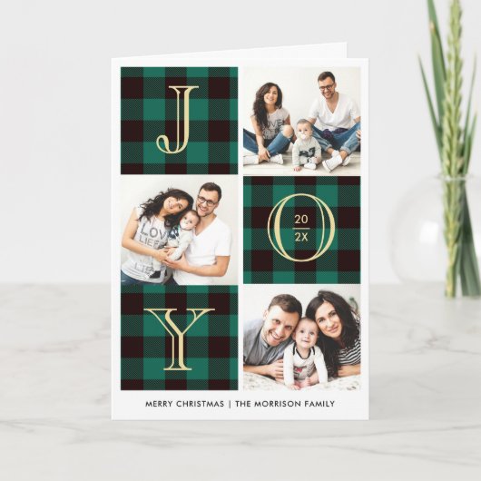 JOY | 緑のブッファロープライド フォトコラージュ シーズンカード (正面)