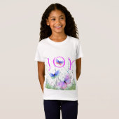 Joy – 蝶カラフルT飛んでいるシャツ – 春 Tシャツ (正面フル)