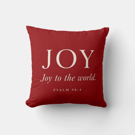 JOY | 詩篇 98:4 | クリスマスギフト クッション (正面)