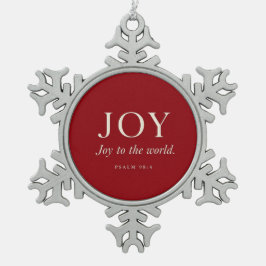 JOY | 詩篇 98:4 | クリスマスギフト スノーフレークピューターオーナメント