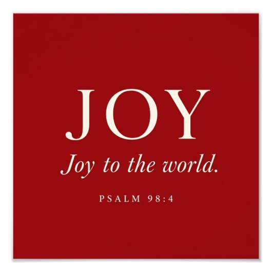 JOY | 詩篇 98:4 | クリスマスギフト フォトプリント (正面)