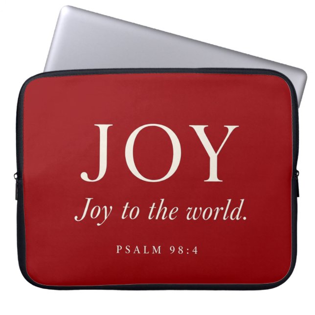 JOY | 詩篇 98:4 | クリスマスギフト ラップトップスリーブ (正面)