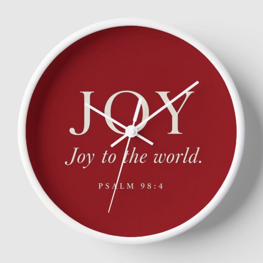 JOY | 詩篇 98:4 | クリスマスギフト 壁時計 (正面)