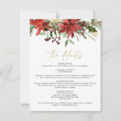 JOY 赤い冬のポインセチア フラワーデザインのカード 招待状 (正面)