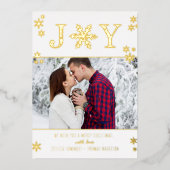 「Joy」雪の結晶クリスマスフォト実在 箔シーズンカード (正面)