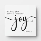 Joy 1ペーター1:6バイブル聖なる書物、 経典ファームハウスサイン フォトプラーク (正面)