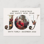 JOY 3カスタムフォトフレーム家族クリスマスポストカード シーズンポストカード (正面)