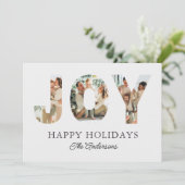 Joy 3-Photoハッピーホリデーズパーソナルメッセージファミリー シーズンカード (スタンド正面)