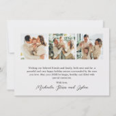 Joy 3-Photoハッピーホリデーズパーソナルメッセージファミリー シーズンカード (裏面)