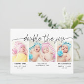 Joy 4のモダン写真を2倍にスクリプトを作成 案内状 (スタンド正面)