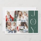 JOY 4写真モダンコラージュMerry Christmas シーズンカード (正面)