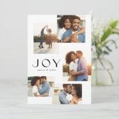 Joy 5写真コラージュ白黒クリスマス シーズンカード (スタンド正面)