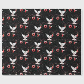 Joy and Dove on Black ラッピングペーパー (フラット)