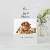 Joy and Happiness Bordeauxフォトホリデーカード シーズンカード (スタンド正面)