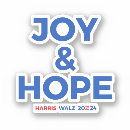 Joy and Hope - Harris Walz 2024 シール (正面)