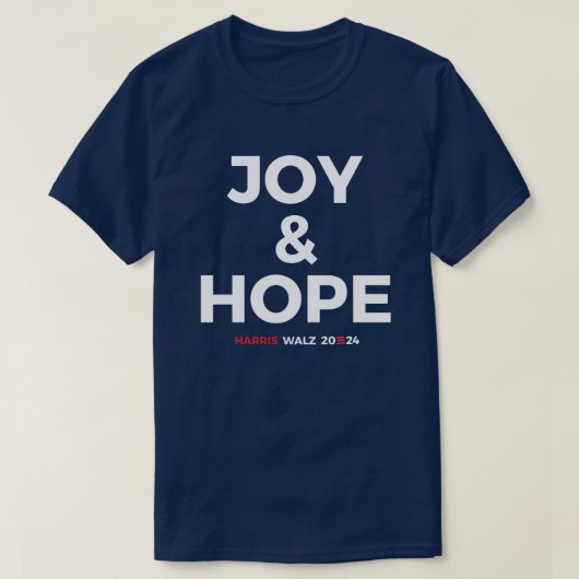 Joy and Hope - Harris Walz 2024 Tシャツ (デザイン正面)