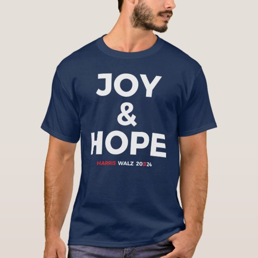 Joy and Hope - Harris Walz 2024 Tシャツ (正面)
