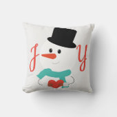 JOY and Love雪だるま |かわいい冬 クッション (正面)