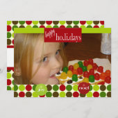 Joy and Noel Happy Holidaysフォトカード シーズンカード (正面/裏面)