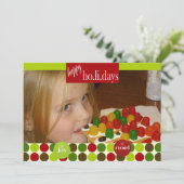 Joy and Noel Happy Holidaysフォトカード シーズンカード (スタンド正面)