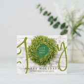 Joy and Pine with Logo モダン Business(ロゴビジネスを含む素朴Joy シーズンポストカード (スタンド正面)