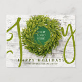 Joy and Pine with Logo モダン Business(ロゴビジネスを含む素朴Joy シーズンポストカード (正面)