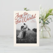 Joy Arch Christian Classic Red Christmas Photo シーズンカード (スタンド正面)