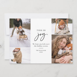 Joy Black and White Minimalist 数々の-Photo シーズンカード