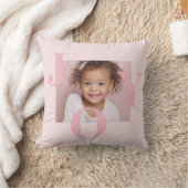 JOY Blush Pink Modern Christmas | Personalized  クッション (ブランケット)