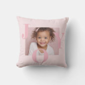 JOY Blush Pink Modern Christmas | Personalized  クッション (正面)